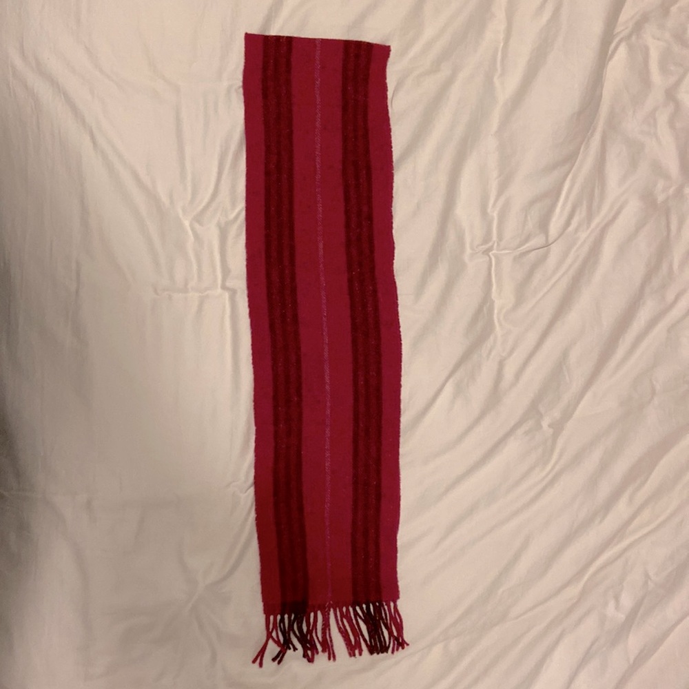 Burberry scarf, reddish, striped, 62”